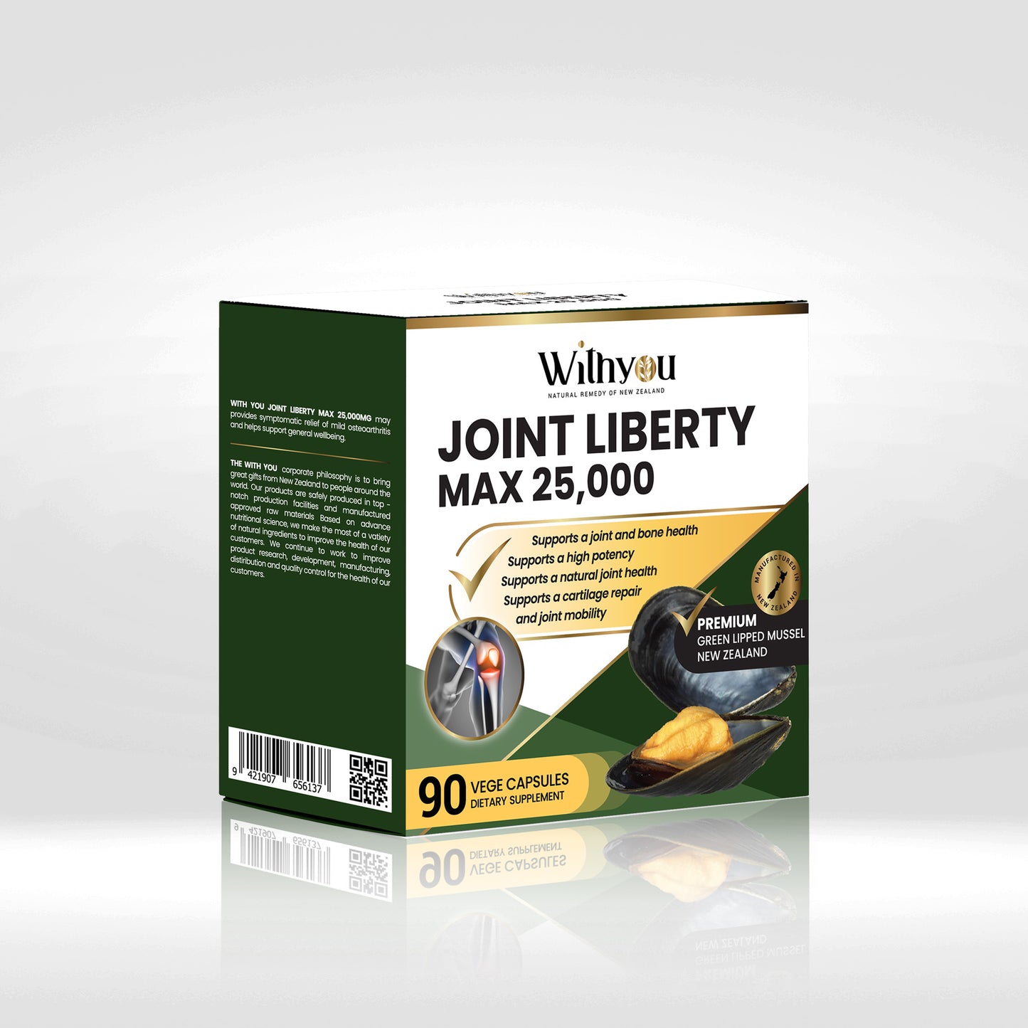 Withyou  Green Lipped Mussel Joint Liverty 25,000mg 90 caps